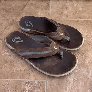 Olukai Ikoi Leather Flip Flops